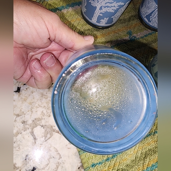 VINTAGE MCM JEANETTE HELLENIC EUC BLUE GRECIAN TUMBLER GLASSES SET OF 4 - Picture 5 of 5